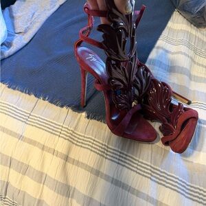 Giuseppe Zanotti Burgundy Sculpted Heels